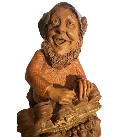 Vintage 2 Tom Clark Gnome Figurines Flyboy GI Army 1991 Pecan Resign Estate 4.75 - Picture 3 of 10